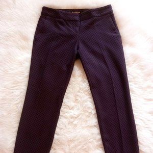 EXPRESS Columnist Navy / Plum Diamond Pattern Trousers Sz 0 R Excellent!